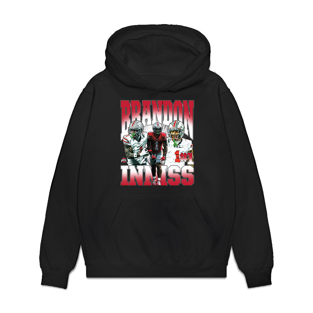 Ohio State - NCAA Football : Brandon Inniss - Caricature Premium Hooded Sweatshirt-0