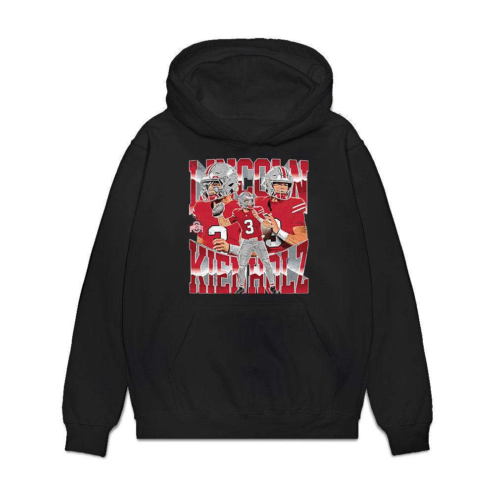 Ohio State - NCAA Football : Lincoln Kienholz - Caricature Premium Hooded Sweatshirt-0