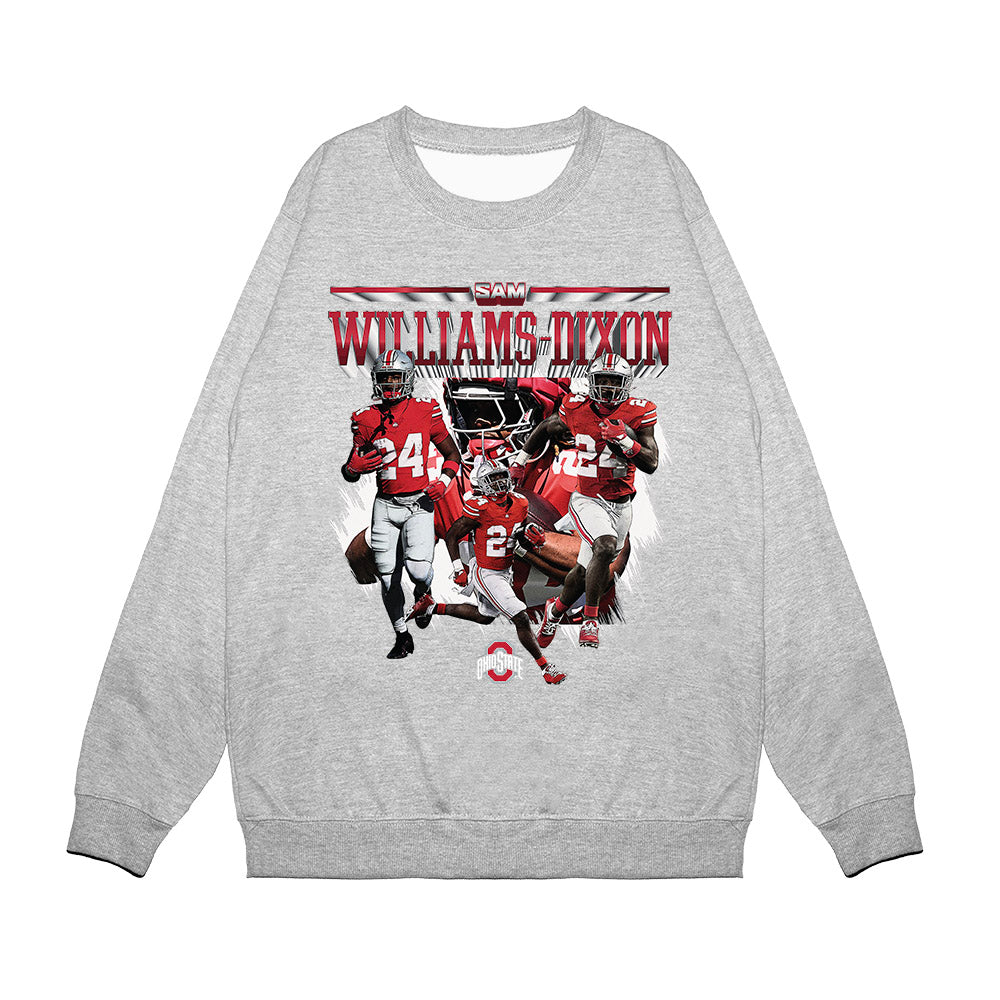 Ohio State - NCAA Football : Sam Dixon - Caricature Premium Crewneck Sweatshirt-0