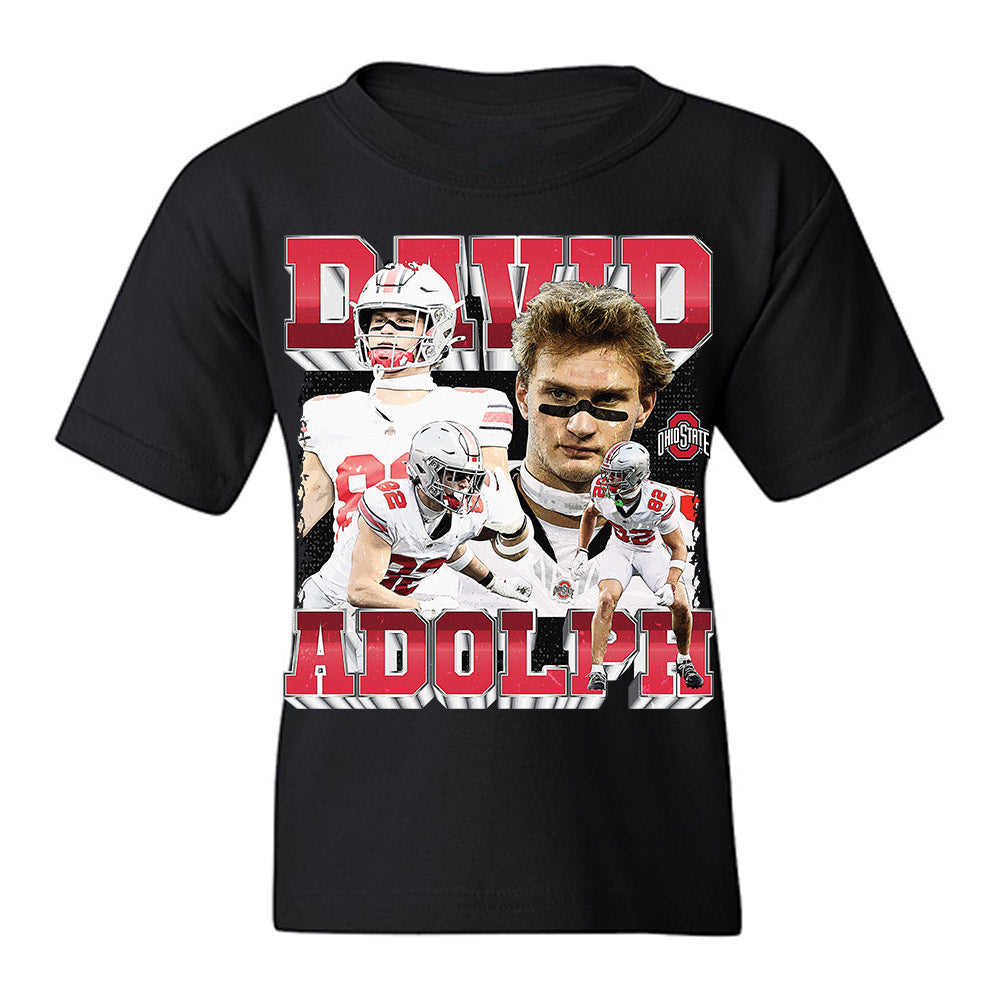 Ohio State - NCAA Football : David Adolph - Caricature Youth T-Shirt-0