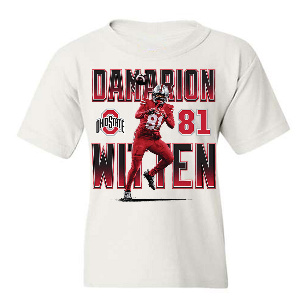 Ohio State - NCAA Football : Damarion Witten - Caricature Youth T-Shirt-0