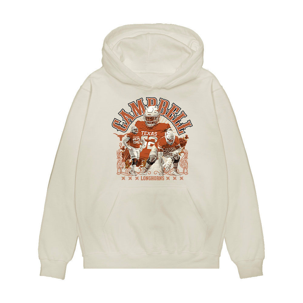 Texas - NCAA Football : Dj Campbell - Collage Premium Hooded Sweatshirt-0
