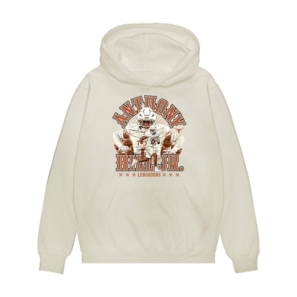 Texas - NCAA Football : Anthony Hill Jr - Collage Premium Hooded Sweatshirt-0
