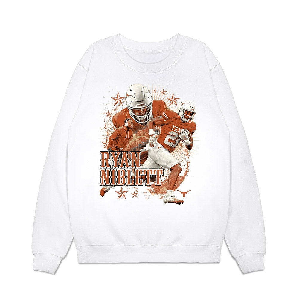 Texas - NCAA Football : Ryan Niblett - Collage Premium Crewneck Sweatshirt-0