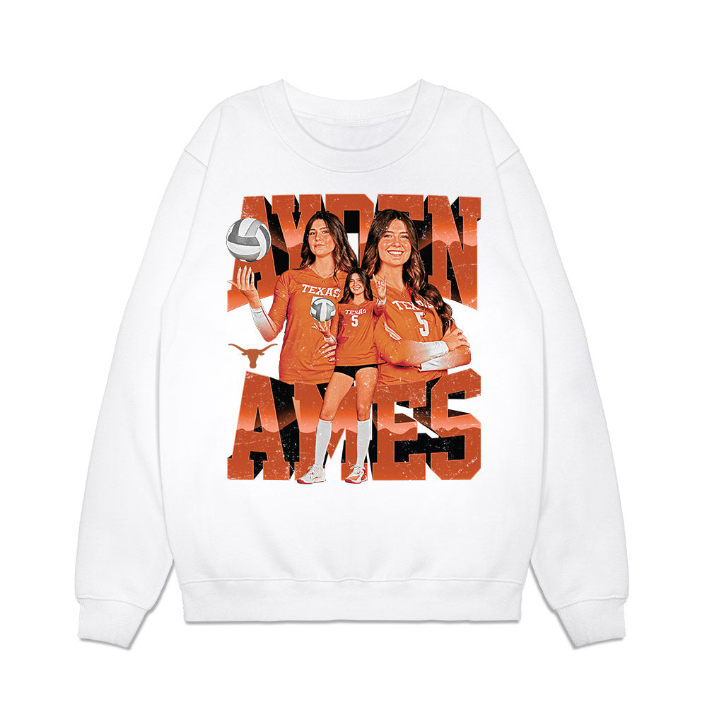 Texas - NCAA Women's Volleyball : Ayden Ames - Caricature Premium Crewneck Sweatshirt-0