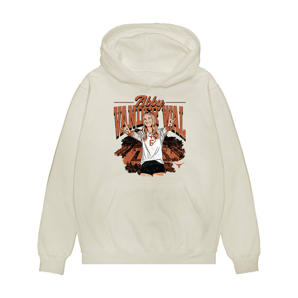 Texas - NCAA Women's Volleyball : Abby Vander Wal - Caricature Premium Hooded Sweatshirt-0