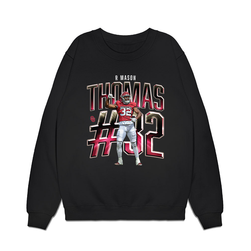 Oklahoma - NCAA Football : R Mason Thomas - Caricature Premium Crewneck Sweatshirt-0