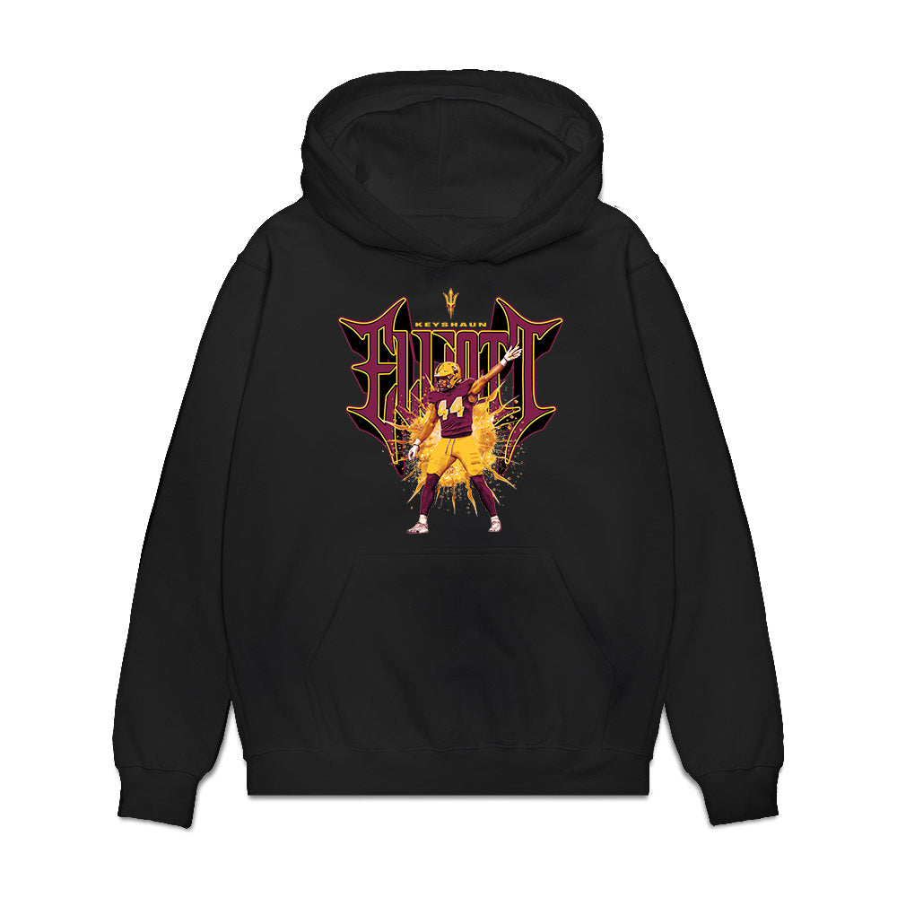 Arizona State - NCAA Football : Keyshaun Elliott - Caricature Premium Hooded Sweatshirt-0