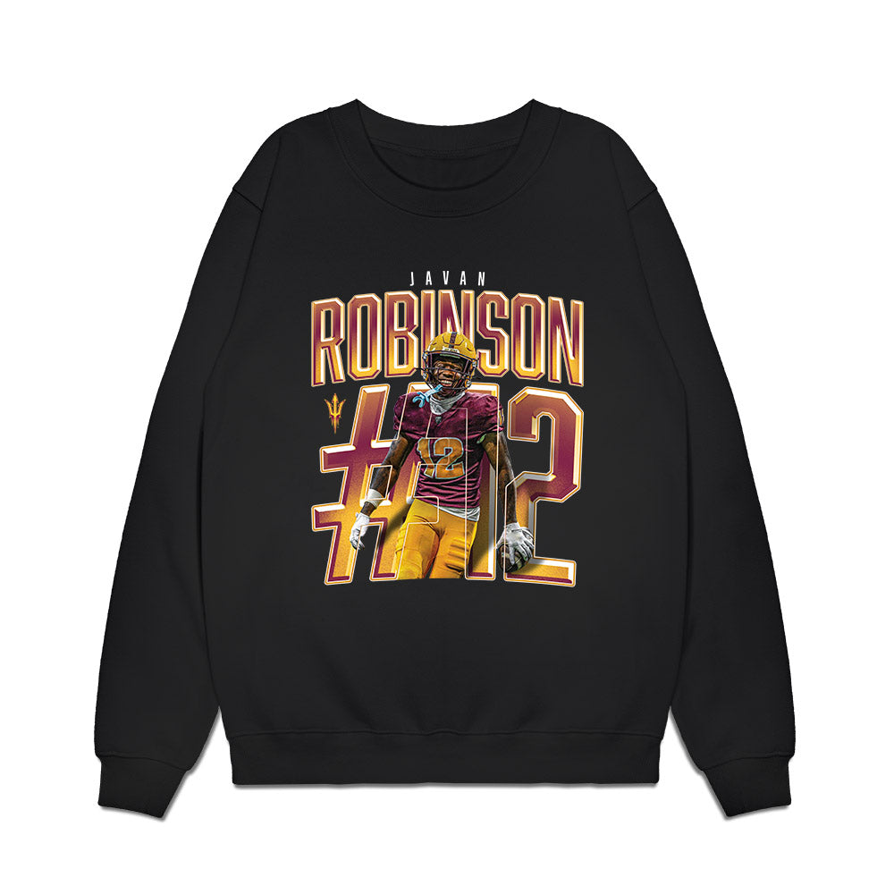 Arizona State - NCAA Football : Javan Robinson - Caricature Premium Crewneck Sweatshirt-0