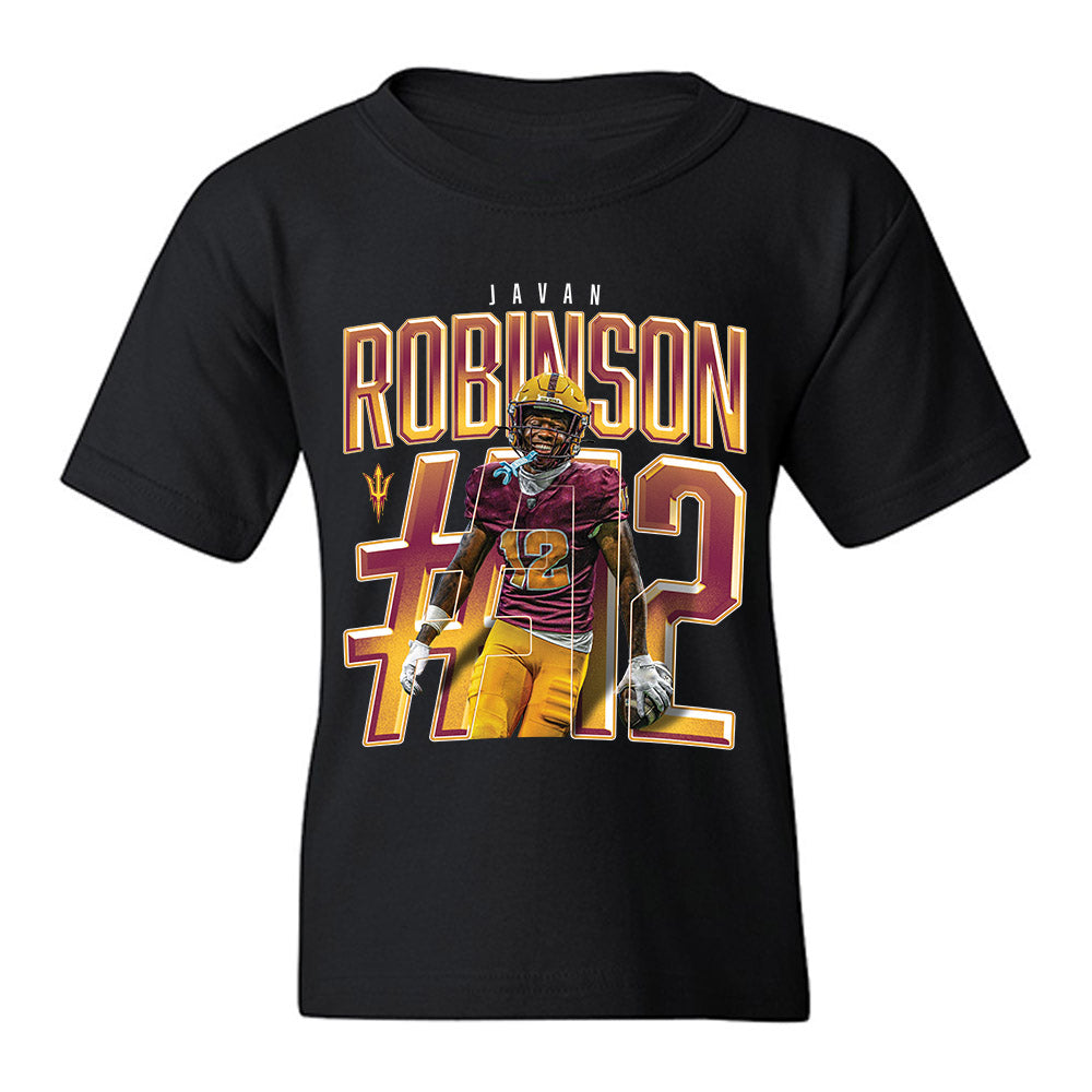 Arizona State - NCAA Football : Javan Robinson - Caricature Youth T-Shirt-0