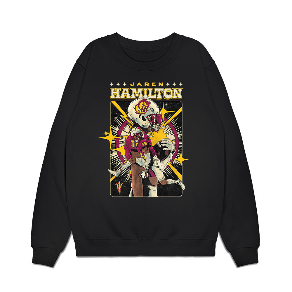Arizona State - NCAA Football : Jaren Hamilton - Caricature Premium Crewneck Sweatshirt-0