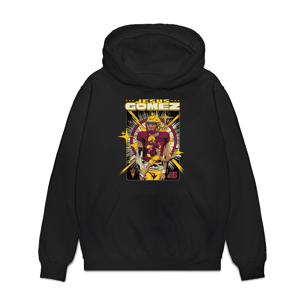 Arizona State - NCAA Football : Jesus Gomez - Caricature Premium Hooded Sweatshirt-0