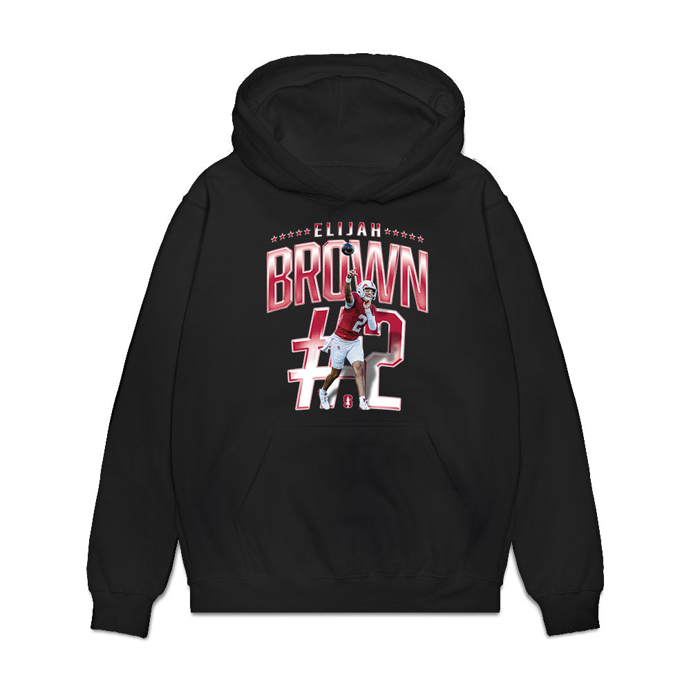 Stanford - NCAA Football : Elijah Brown - Collage Premium Hooded Sweatshirt-0