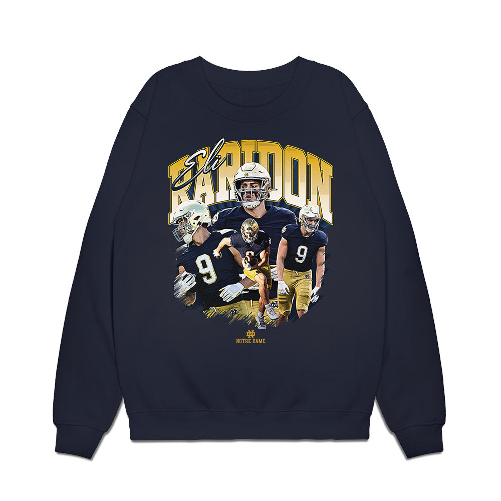 Notre Dame - NCAA Football : Eli Raridon - Collage Premium Crewneck Sweatshirt-0