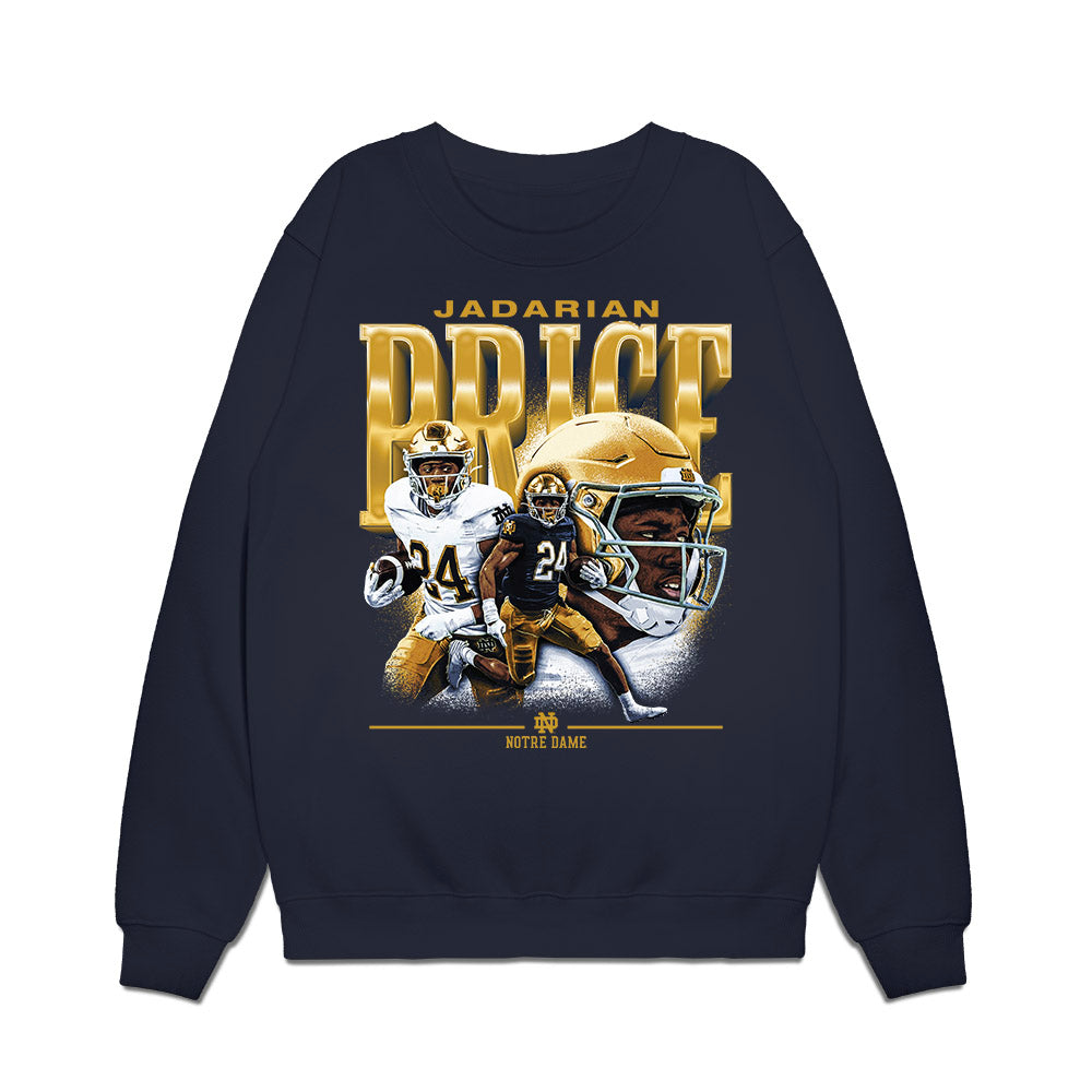 Notre Dame - NCAA Football : Jadarian Price - Collage Premium Crewneck Sweatshirt-0