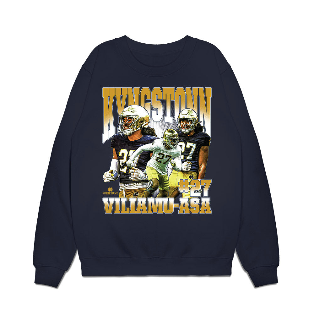 Notre Dame - NCAA Football : Kyngstonn Viliamu-Asa - Collage Premium Crewneck Sweatshirt-0