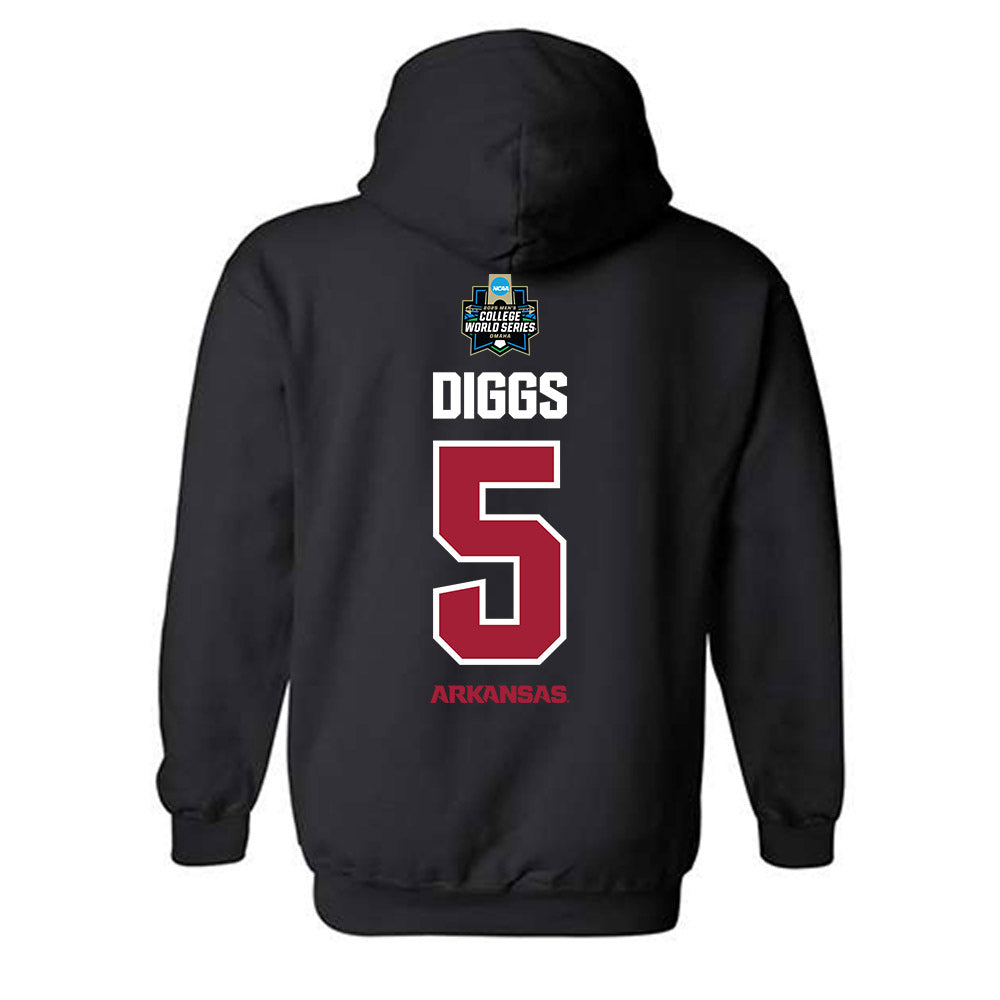 Arkansas - NCAA Baseball : Kendall Diggs - NCAA® World Series Classic Shersey Hooded Sweatshirt-1