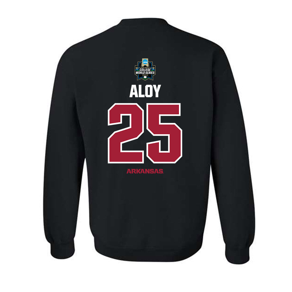 Arkansas - NCAA Baseball : Kuhio Aloy - NCAA® World Series Classic Shersey Crewneck Sweatshirt-1