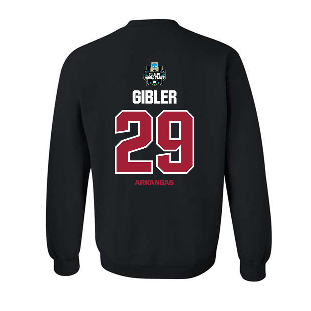 Arkansas - NCAA Baseball : Cole Gibler - NCAA® World Series Classic Shersey Crewneck Sweatshirt-1