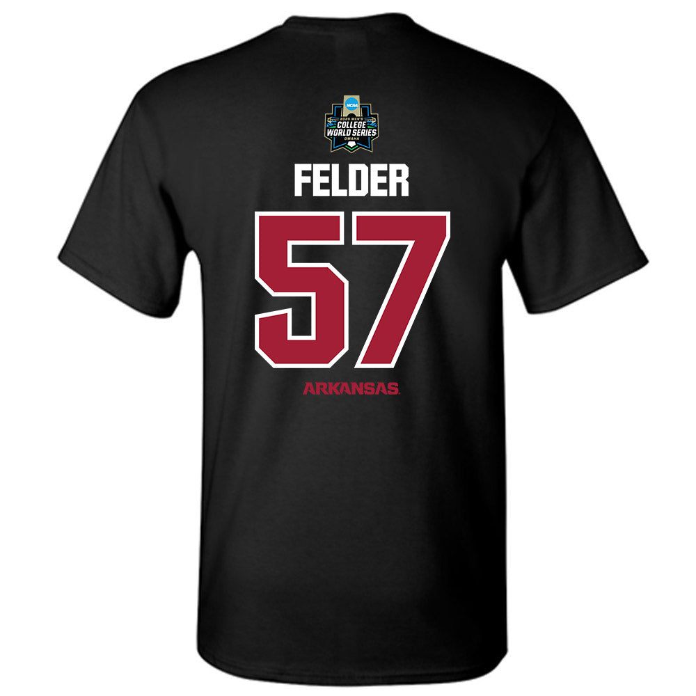 Arkansas - NCAA Baseball : Ross Felder - NCAA® World Series Classic Shersey T-Shirt-1