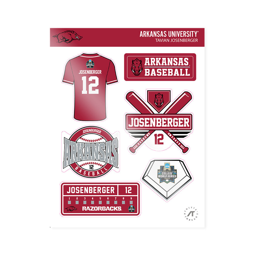 Arkansas - NCAA Baseball : Tavian Josenberger - NCAA® World Series Sticker Sheet-0