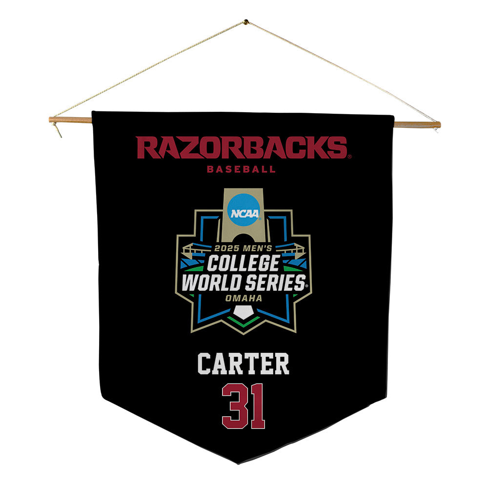 Arkansas - NCAA Baseball : Dylan Carter - NCAA® World Series Pennant - 18" x 21"-0