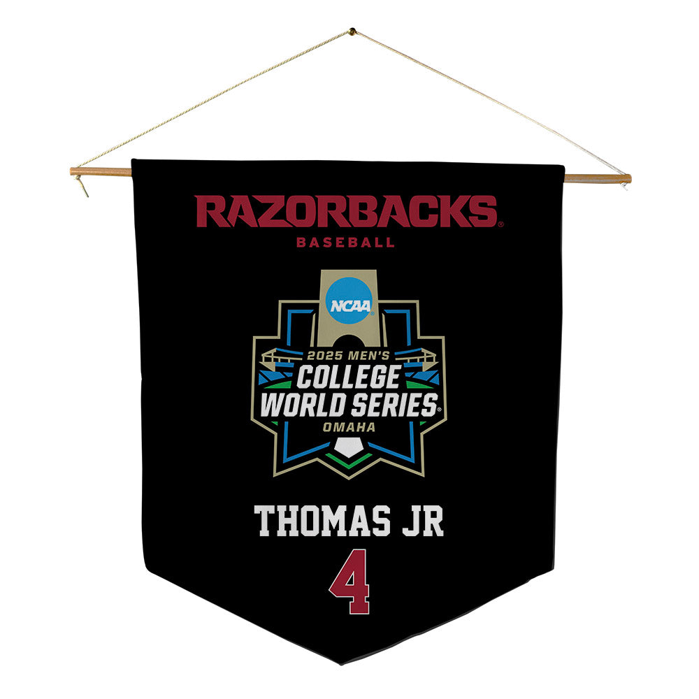 Arkansas - NCAA Baseball : Justin Thomas jr - NCAA® World Series Pennant - 18" x 21"-0