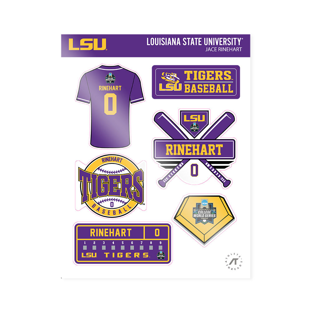 LSU - NCAA Baseball : Jace Rinehart - NCAA® World Series Sticker Sheet-0