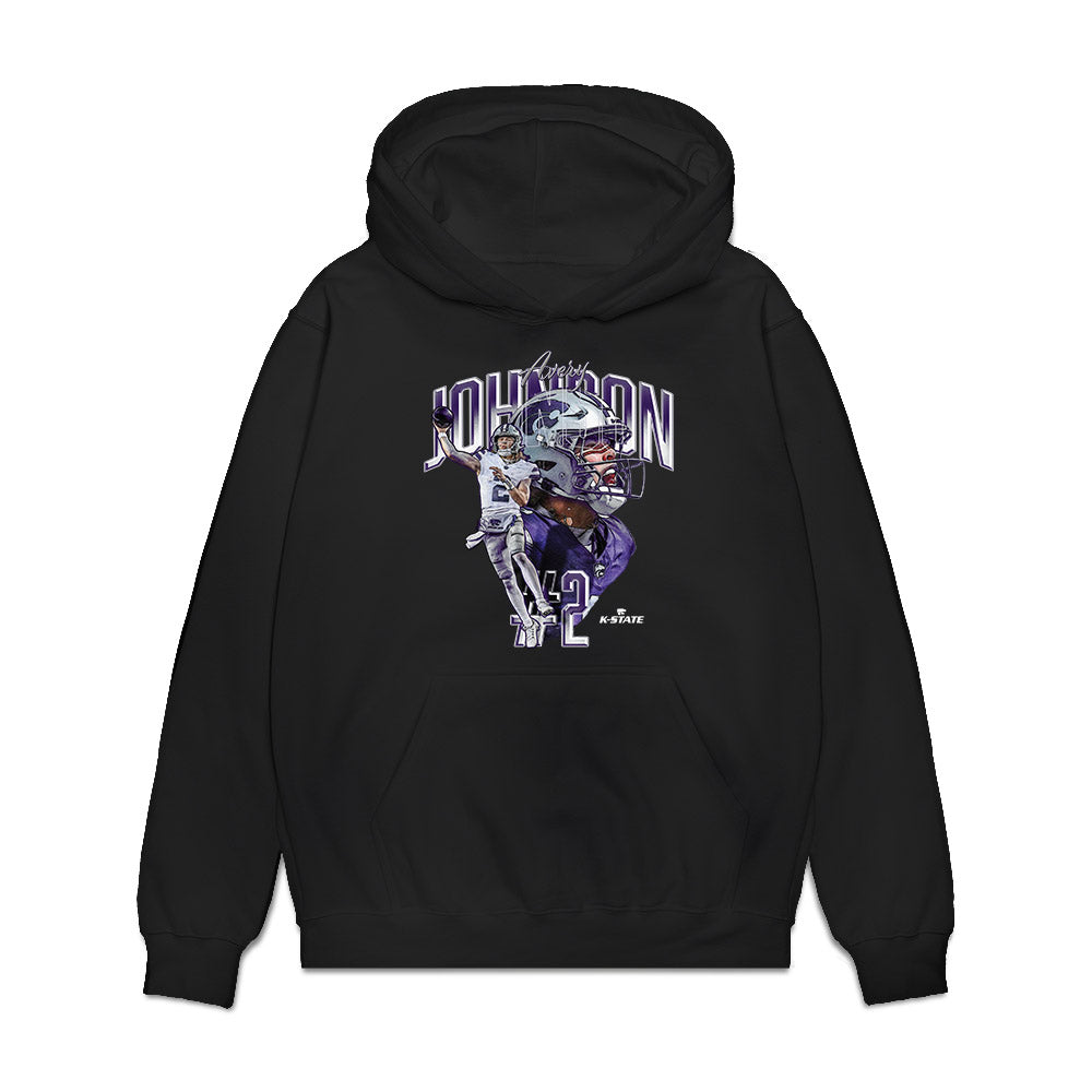 Kansas State - NCAA Football : Avery Johnson - Caricature Premium Hooded Sweatshirt-0