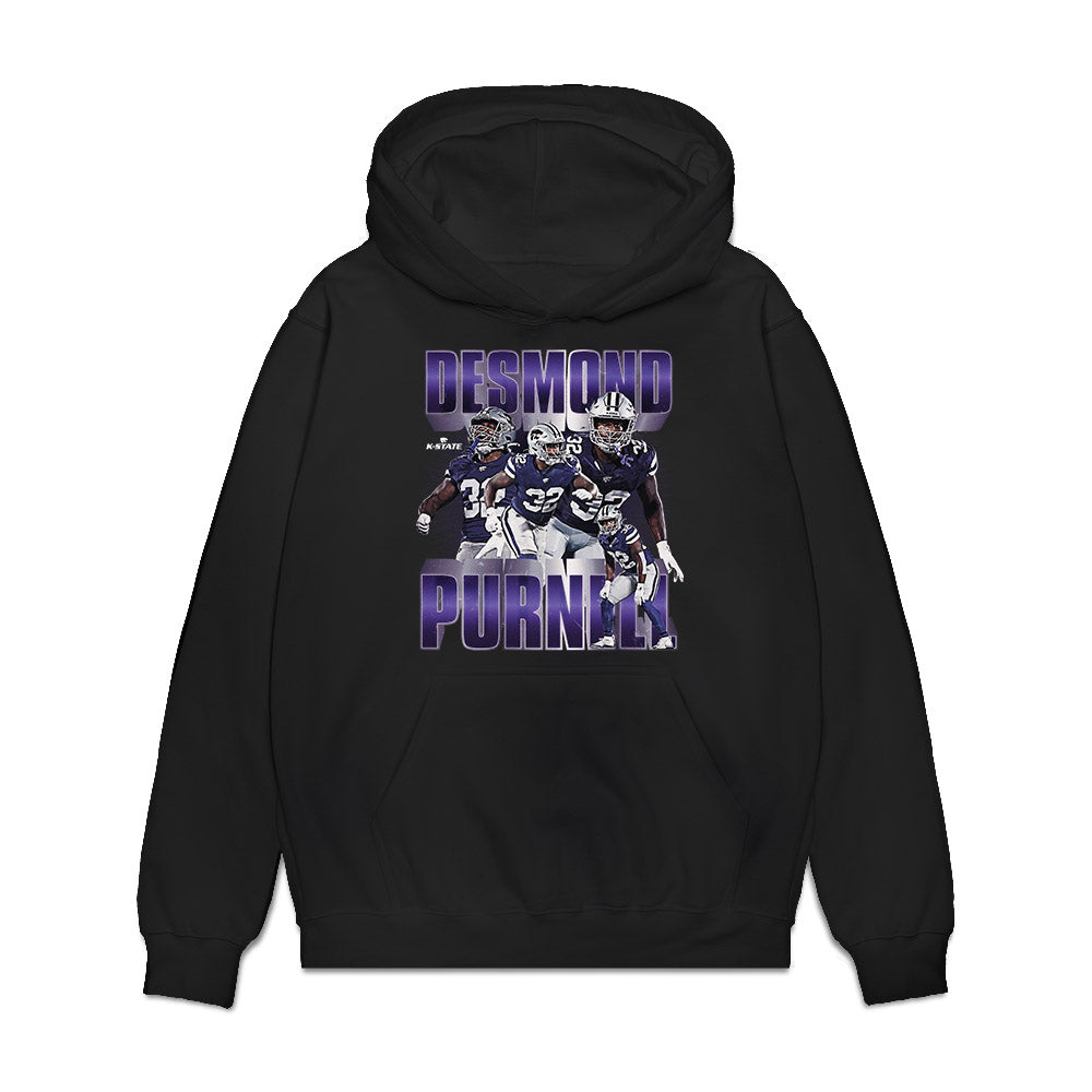 Kansas State - NCAA Football : Desmond Purnell - Caricature Premium Hooded Sweatshirt-0