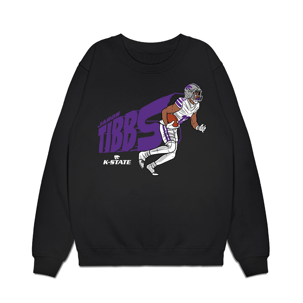 Kansas State - NCAA Football : Jaron Tibbs - Caricature Premium Crewneck Sweatshirt-0