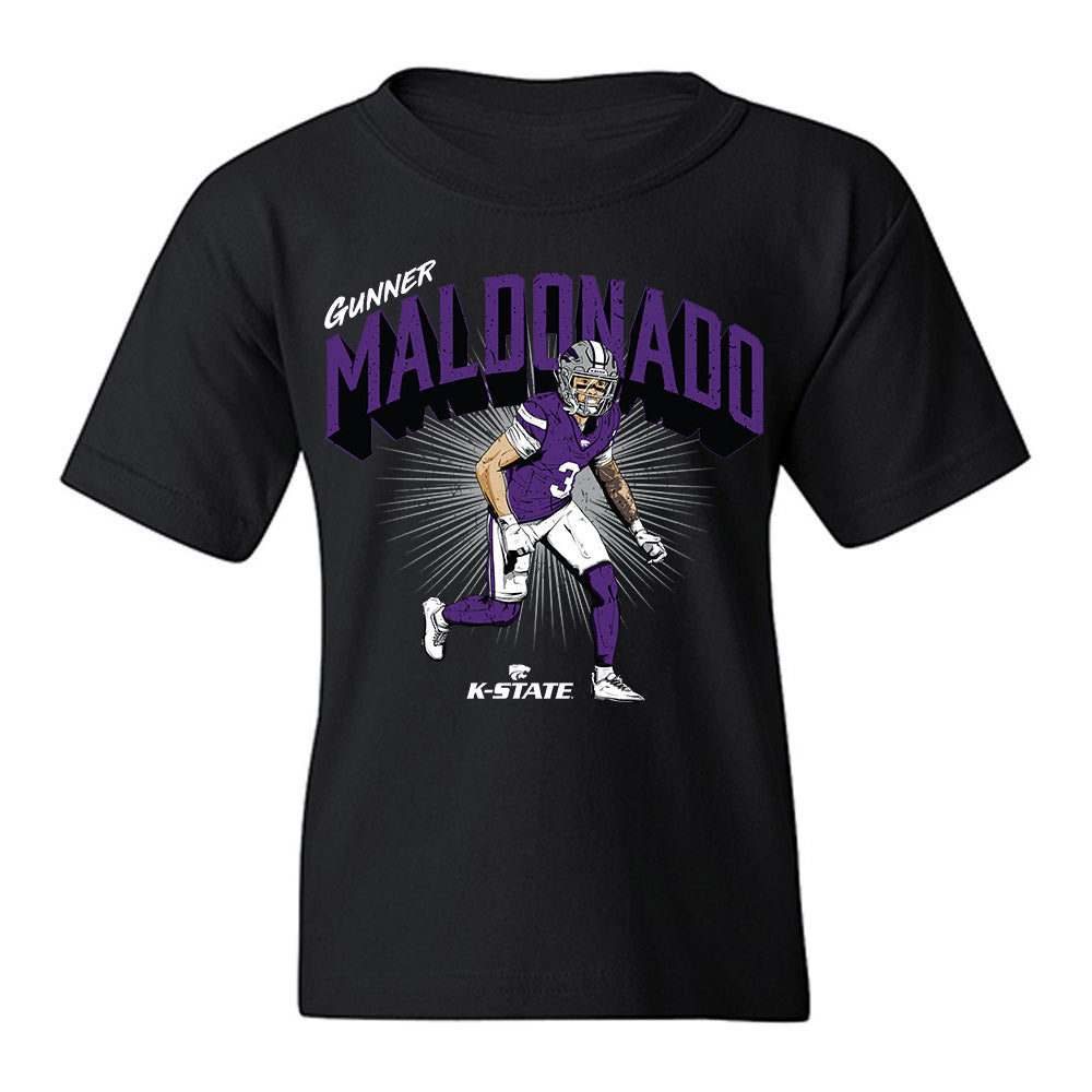 Kansas State - NCAA Football : Gunner Maldonado - Caricature Youth T-Shirt-0