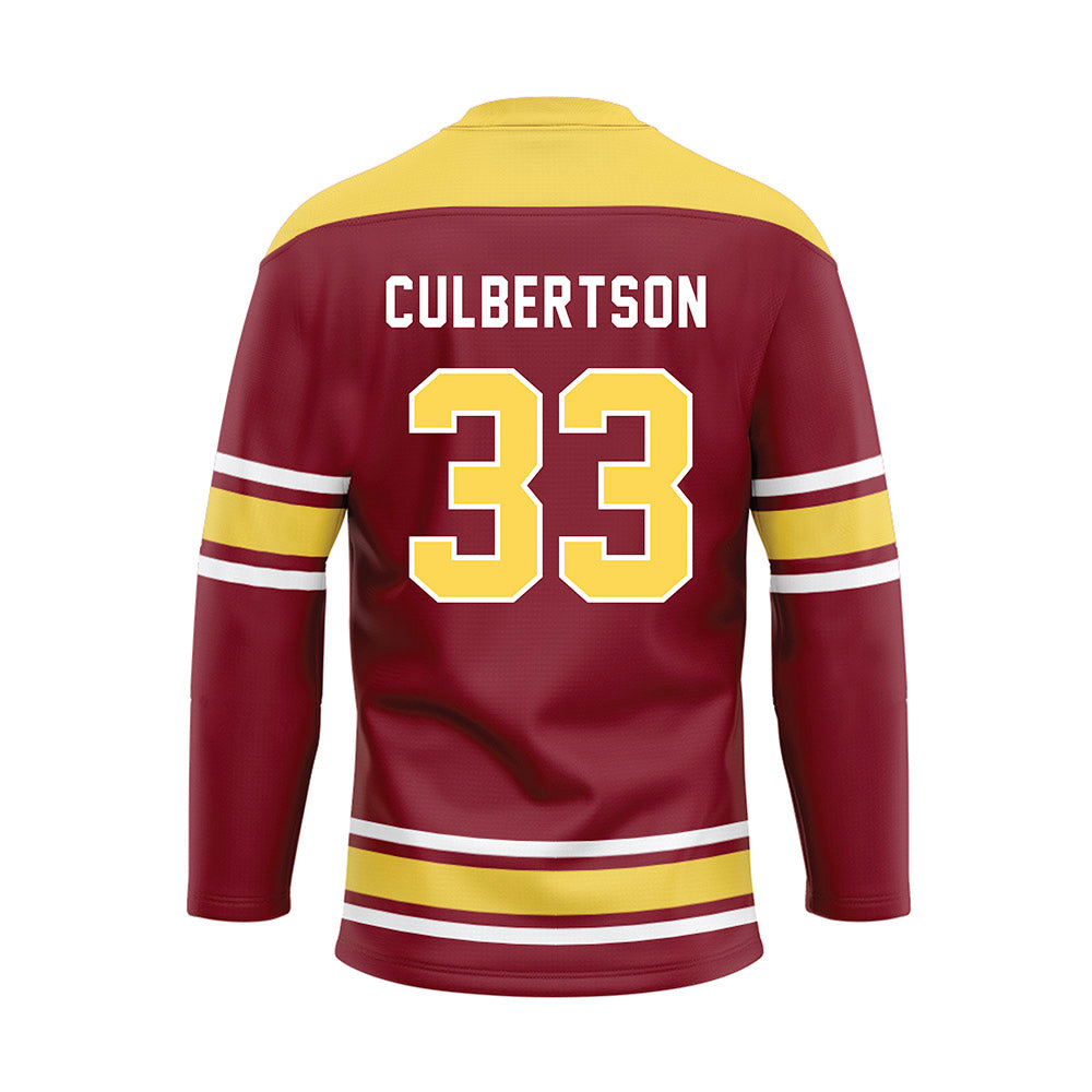 NSU - NCAA Baseball : Kolby Culbertson - Maroon Hockey Jersey-1