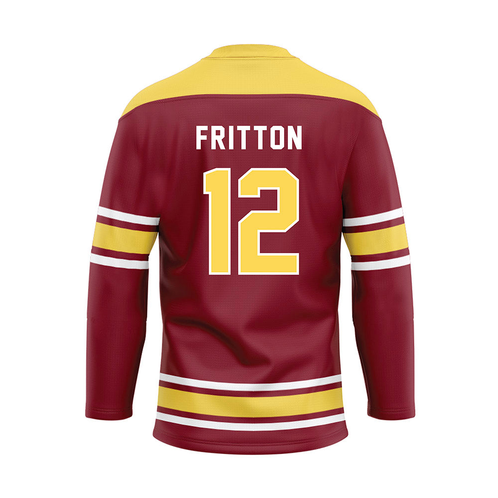 NSU - NCAA Football : Collin Fritton - Maroon Hockey Jersey-1
