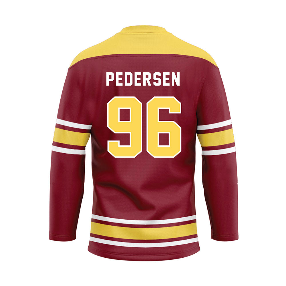 NSU - NCAA Football : Brock Pedersen - Maroon Hockey Jersey-1