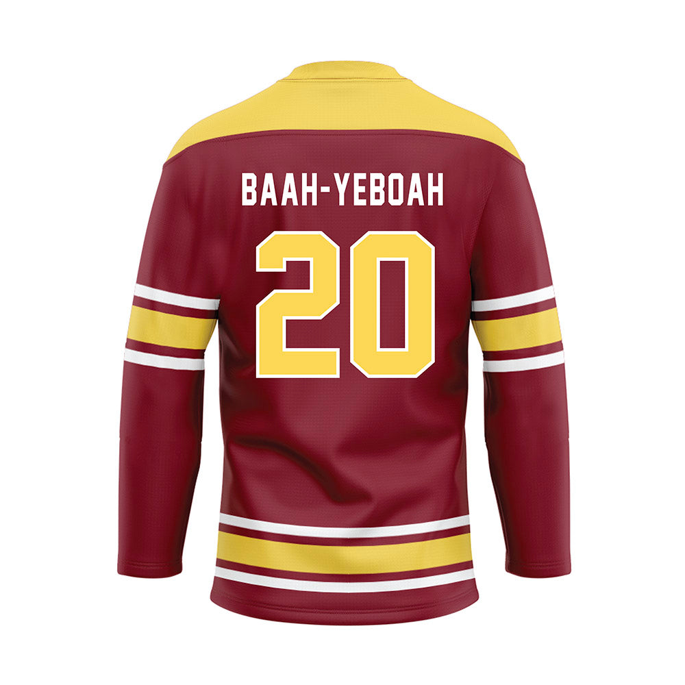NSU - NCAA Men's Basketball : Marley Baah-Yeboah - Maroon Hockey Jersey-1