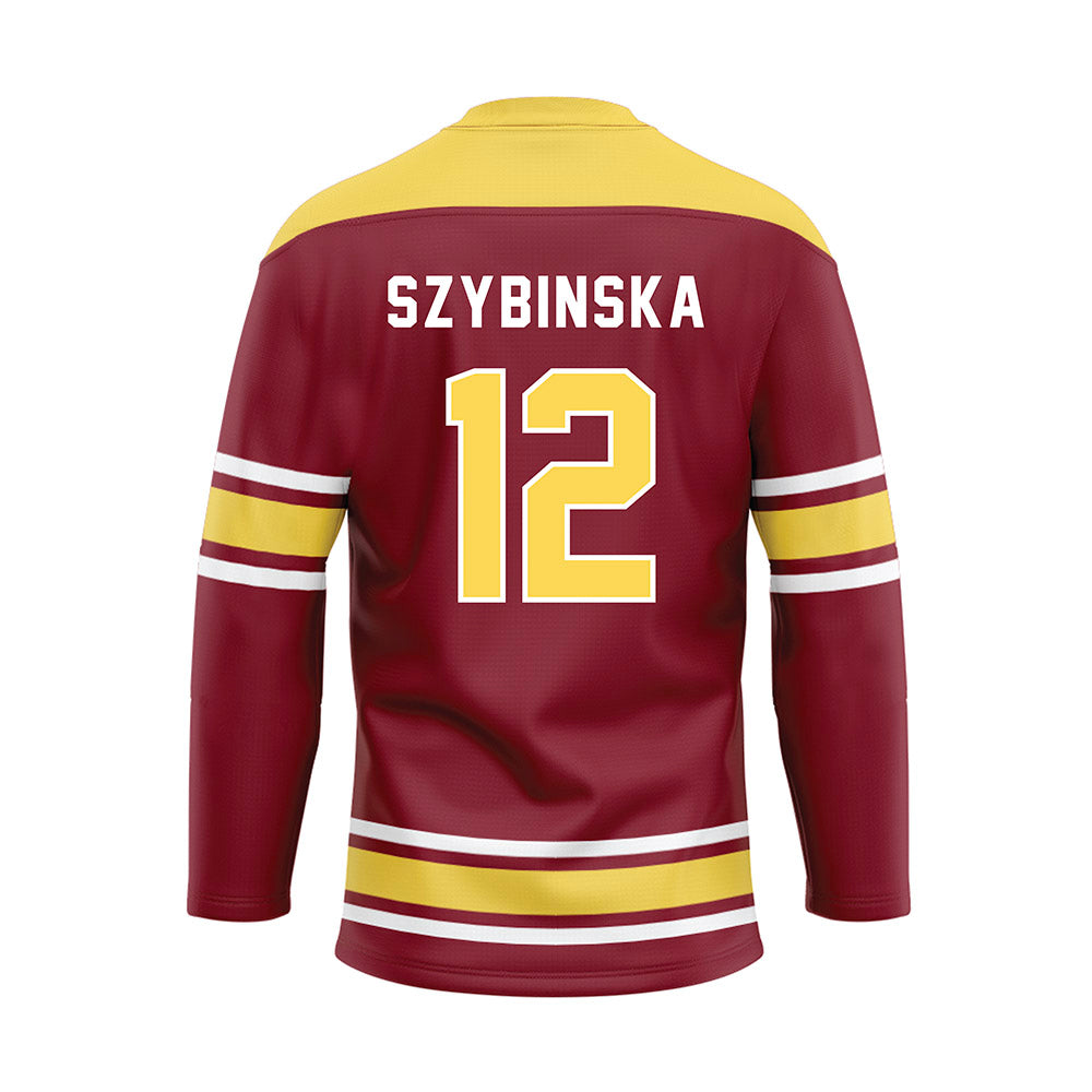 NSU - NCAA Women's Volleyball : Natalia Szybinska - Maroon Hockey Jersey-1