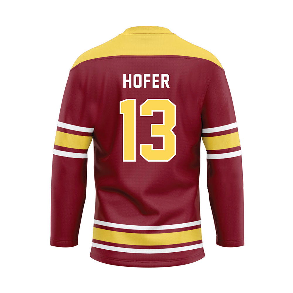 NSU - NCAA Women's Soccer : Jaylee Hofer - Maroon Hockey Jersey-1