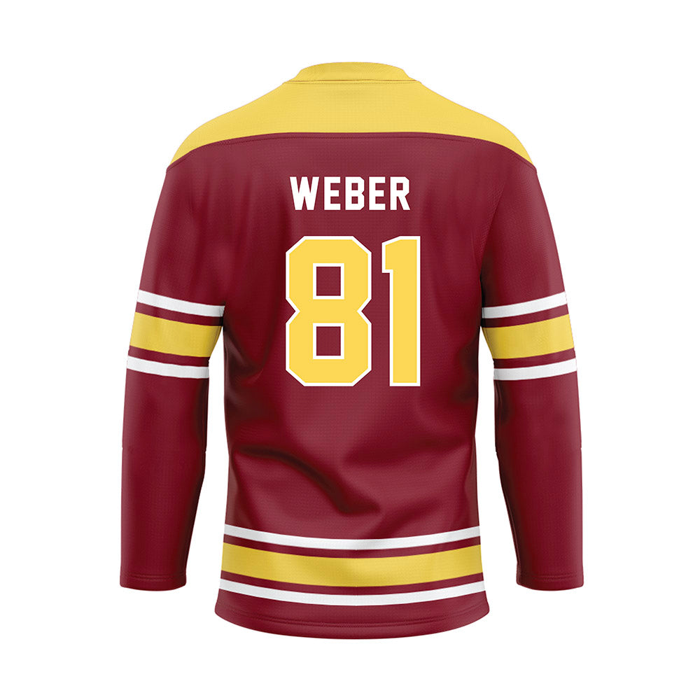 NSU - NCAA Football : Kadyn Weber - Maroon Hockey Jersey-1