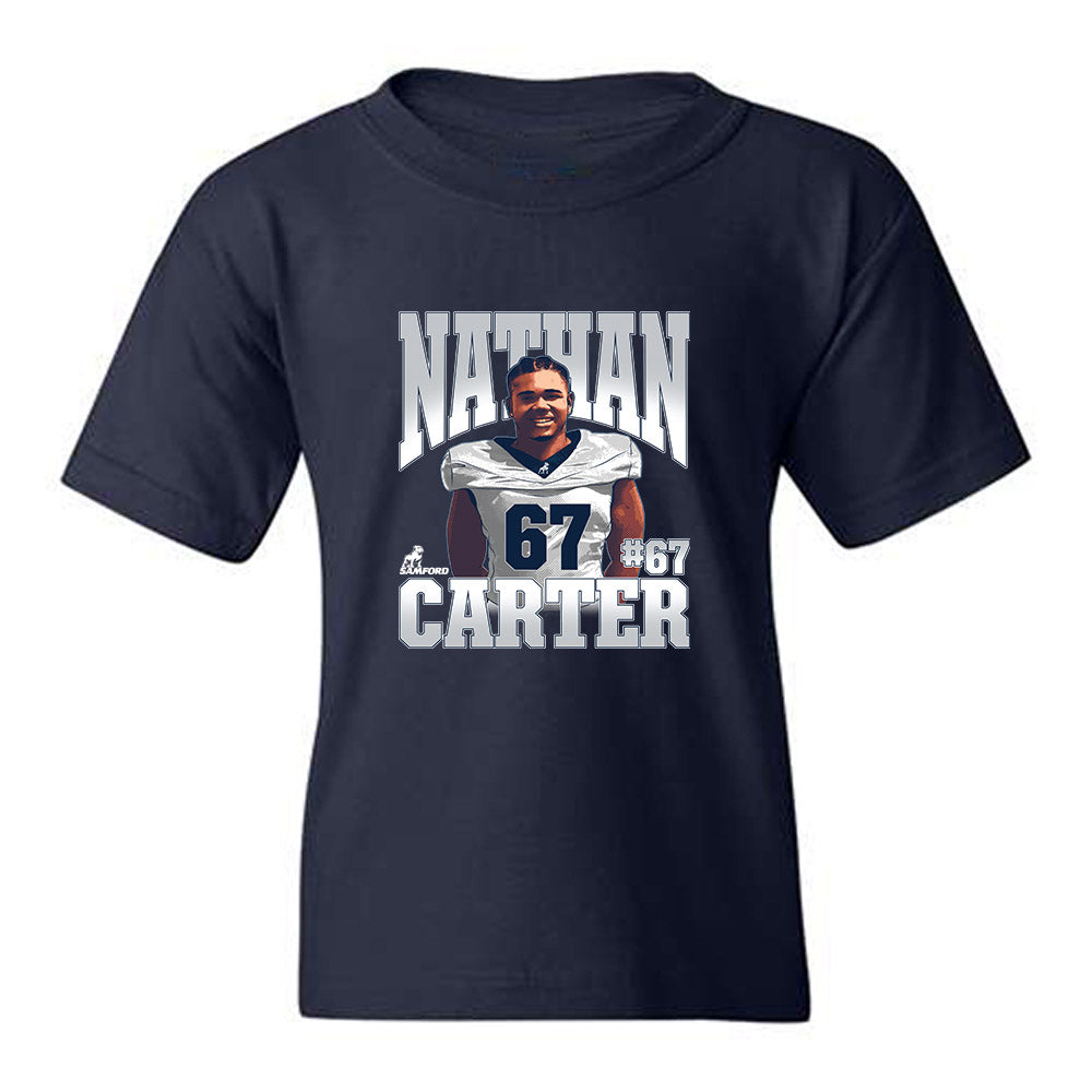 Samford - NCAA Football : Nate Carter - Collage Youth T-Shirt-0