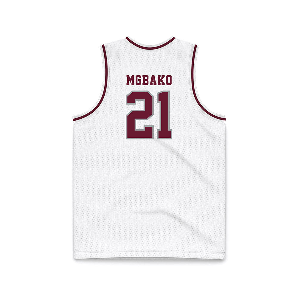 Texas A&M - NCAA Men's Basketball : Mackenzie Mgbako - White Basketball Jersey-1