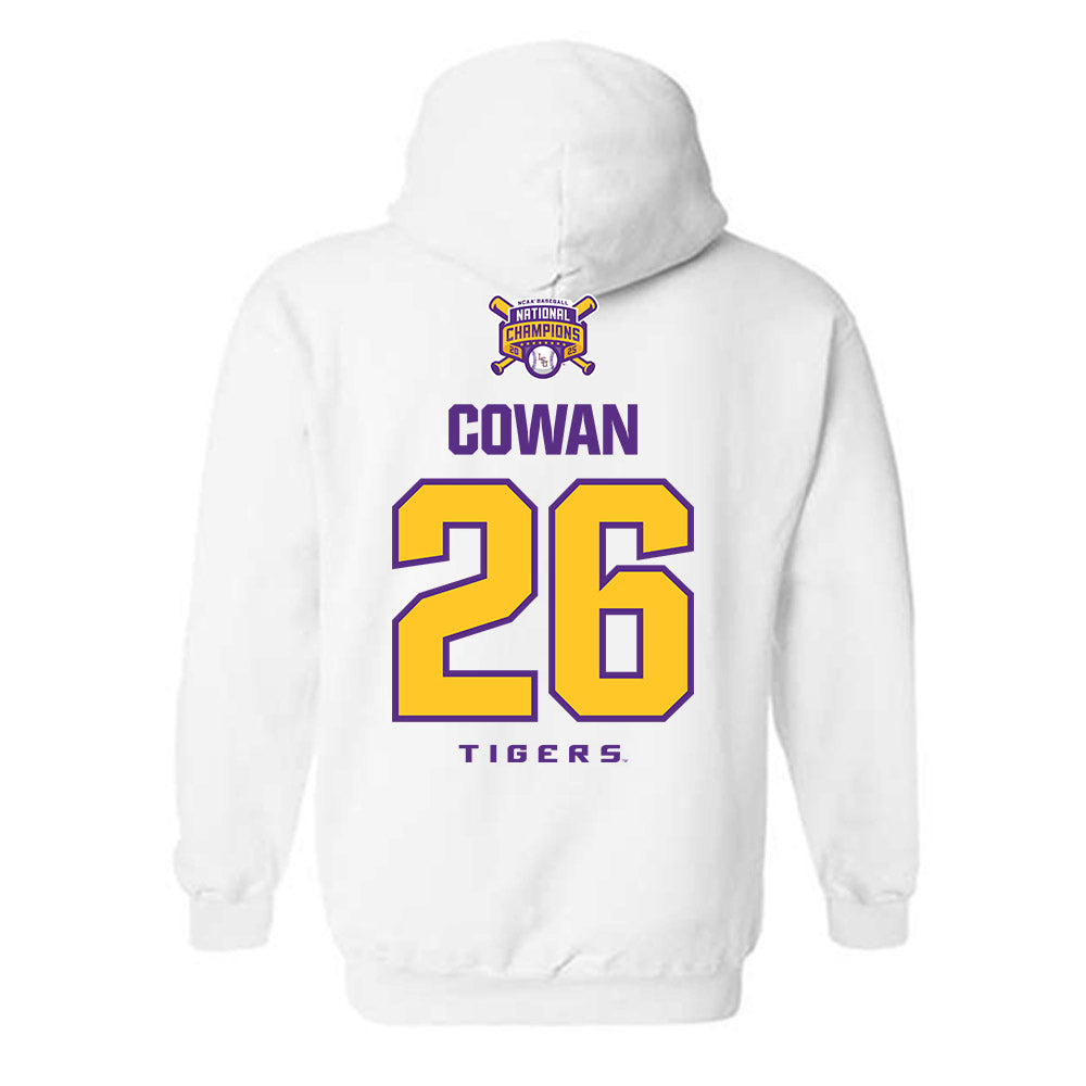 LSU - NCAA Baseball : Zac Cowan - National Championship Shersey Hooded Sweatshirt-1