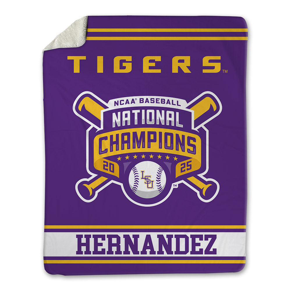 LSU - NCAA Baseball : Luis Hernandez - National Championship Blanket-0