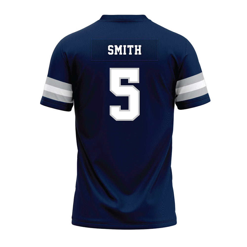 Dickinson State - NCAA Football : Kohbe Smith - Navy Premium Football Jersey-1