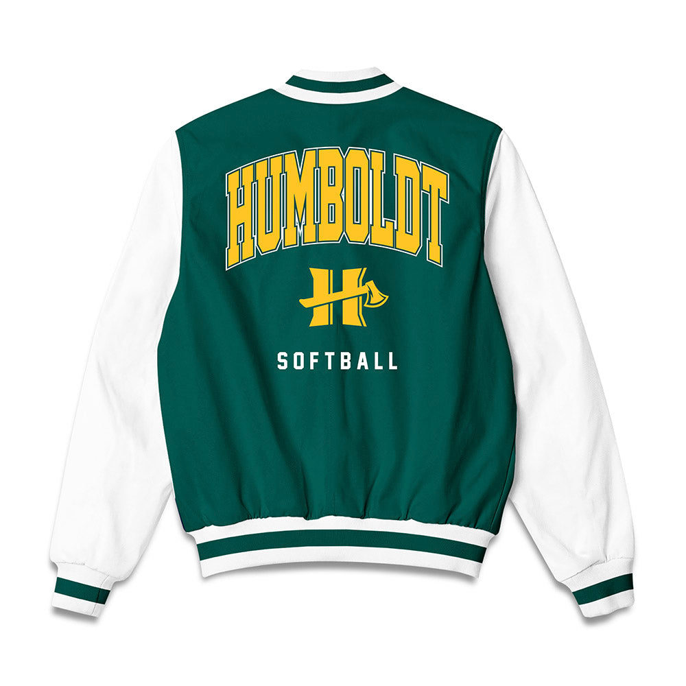 Humboldt State - NCAA Softball : Ashley Garcia - Bomber Jacket-1