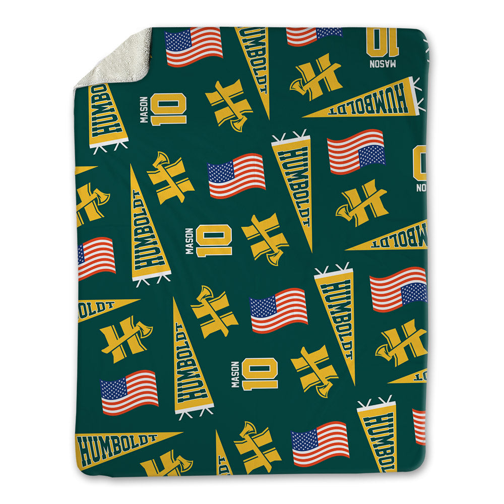 Humboldt State - NCAA Men's Basketball : Marsai Mason - USA Blanket-0
