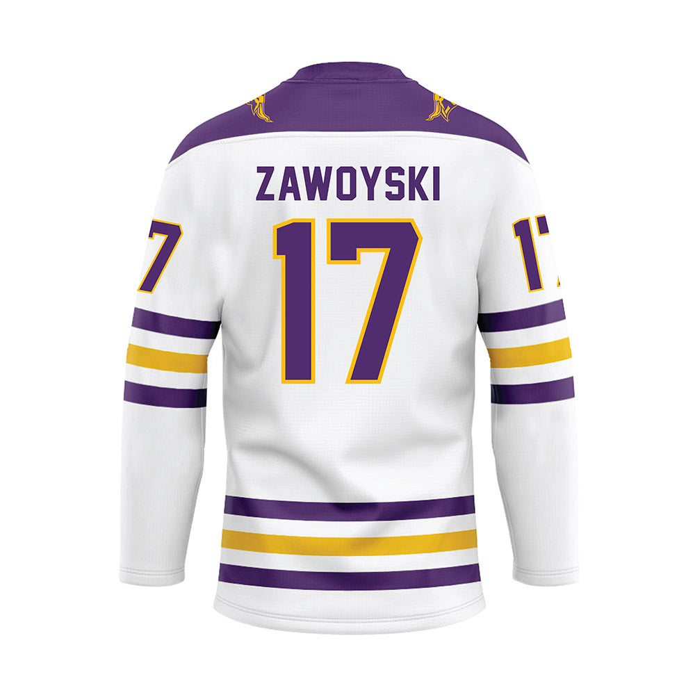 Minn. St. - NCAA Women's Ice Hockey : Lauren Zawoyski - White Hockey Jersey-1