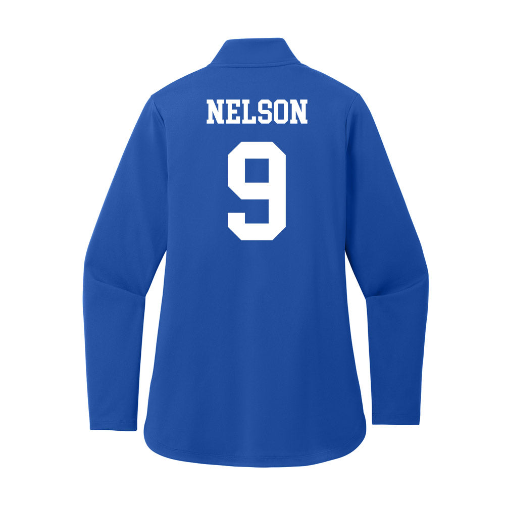 UNC Asheville - NCAA Men's Soccer : Luca Nelson - Women's Premium Quarter Zip Jacket-1