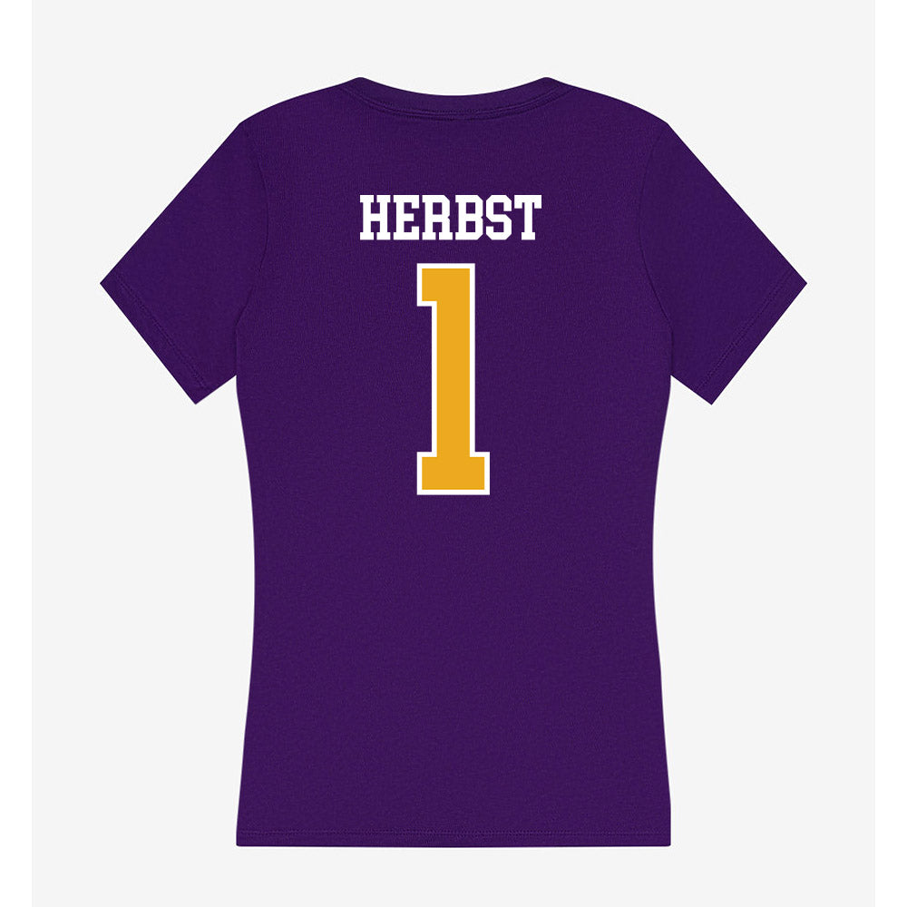 Albany - NCAA Baseball : Aaron Herbst - Women's V-Neck T-Shirt-1