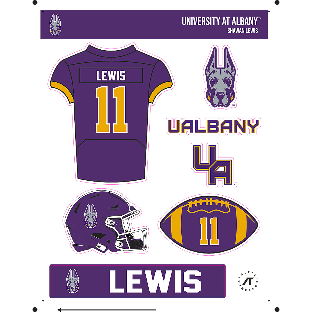 Albany - NCAA Football : Shawan Lewis - Sticker Sheet-0